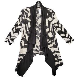 Ten-Sixty Sherman Black Cardigan Sweater Stretch Long Sleeves Open Womens Size S